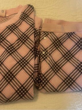 Victoria's Secret Pink and Black Plaid Pajama Set